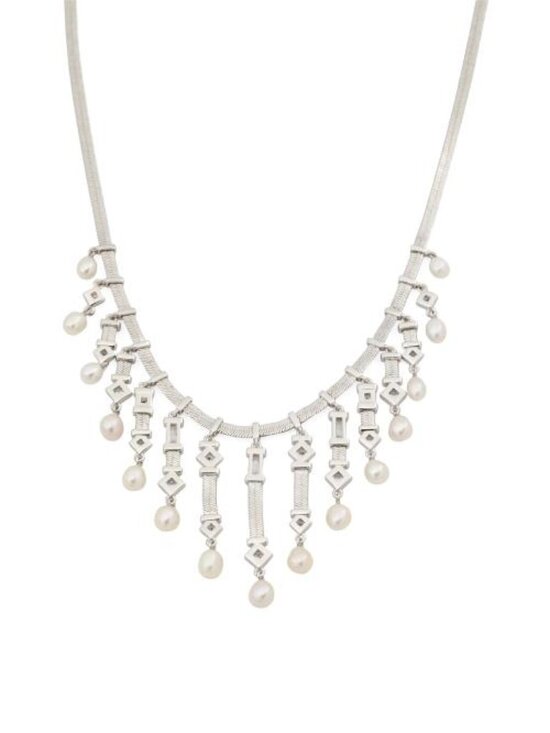Kendra Scott Jewelry - KENDRA SCOTT Silver Gracie White Mix Statement Necklace